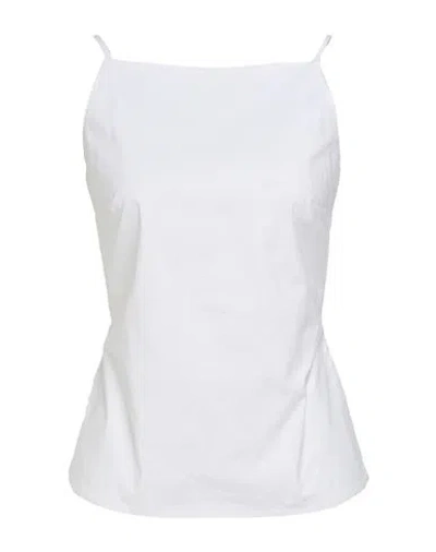 Siste's Woman Top White Size L Cotton, Elastane