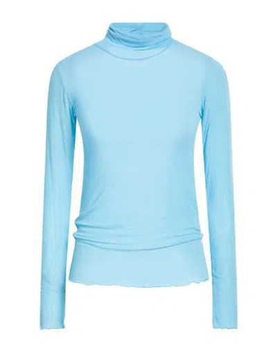 Siste's Woman Turtleneck Light Blue Size S Viscose, Nylon, Cashmere, Elastane
