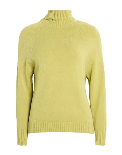Siste's Woman Turtleneck Lime Green Size M Viscose, Polybutylene, Nylon