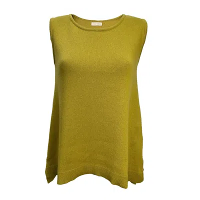 Sisu Sisu Women's Yellow / Orange Sunshine A-line Cotton Knitted Vest - Chartreuse In Green