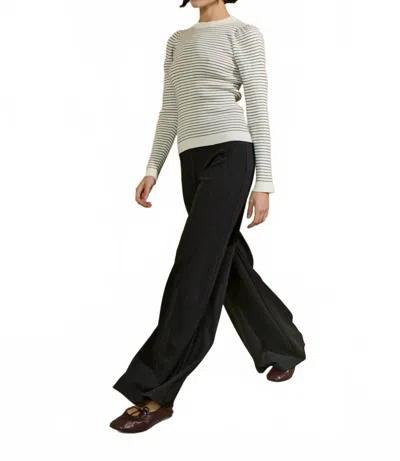 Sita Murt Fitted Ribbed Knit Sweater In Stripe In Neutral