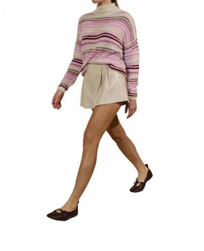 Sita Murt Fuzzy Texture Sweater In Pink/maroon