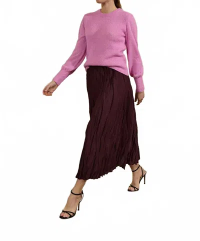 Sita Murt Gather Flared Skirt In Maroon In Burgundy