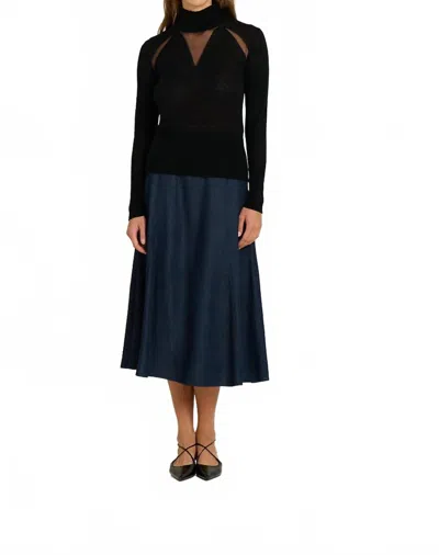 Sita Murt Intarsia High Neck Sweater In Black