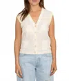 Sita Murt Knit Waistcoat Sleeveless Vest In Butter In Neutral