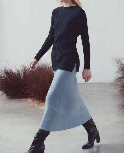 Sita Murt Long Sweater Maxi Rib In Navy In Blue