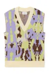 Sita Murt Long Vest In Green/purple In Multi