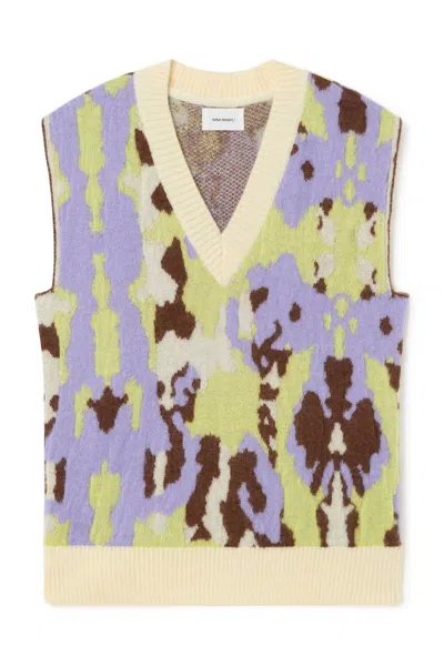 Sita Murt Long Vest In Green/purple In Neutral