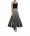 Sita Murt Midi Dress With Thin Straps In Black/ Beige In Black