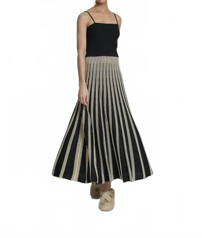 Sita Murt Midi Dress With Thin Straps In Black/ Beige