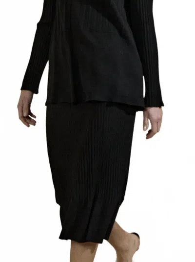 Sita Murt Midi Straight Mini Pleated Skirt In Black