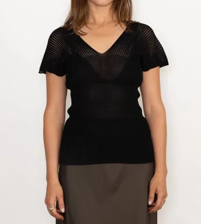 Sita Murt Ribbed V-neck Top In Black
