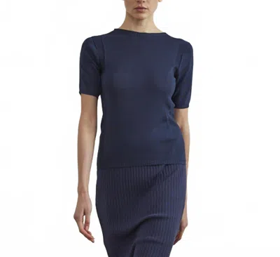 Sita Murt Short Sleeve Knit Sweater In True Blue