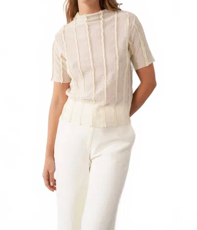 Sita Murt Short Sleeve Textured Sweater In Natural In White
