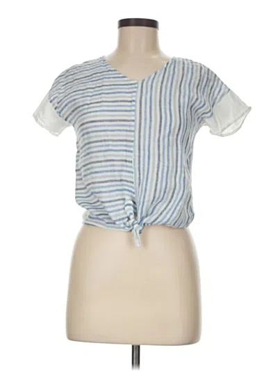 Pre-owned Sita Murt Short Sleeve Top Blue Keyhole Neckline Tops