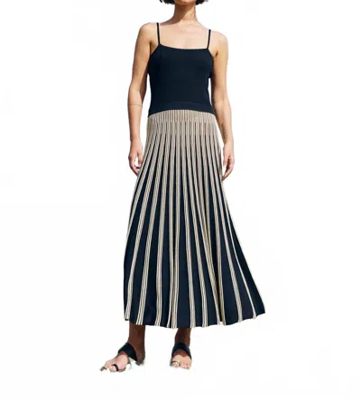 Sita Murt Stripe Knit Midi Dress In Beige In Blue