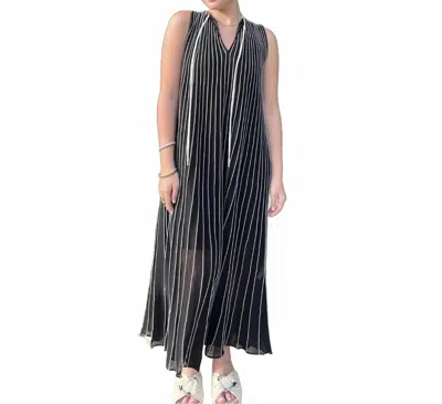 Sita Murt Striped Dress In Black/ White In Multi