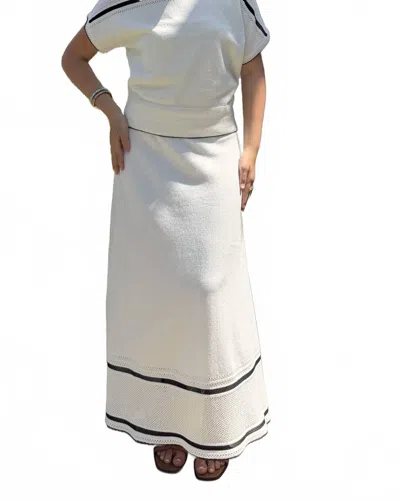 Sita Murt Striped Skirt In White In Silver