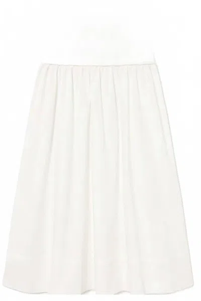 Sita Murt Women's Mixed Poplin And Knit Skirt In Chalk In White