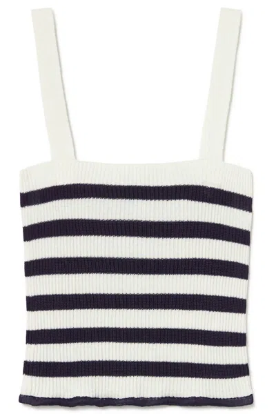Sita Murt Women's Stripe Ribbed Top In White/black