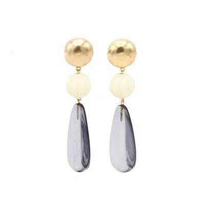 Sita Nevado Women's Alba Earrings - Grey In Gold