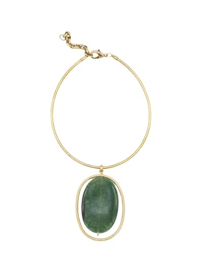 Sita Nevado Women's Big Oval Necklace - Green