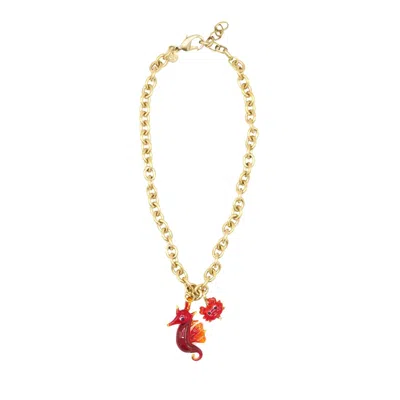 Sita Nevado Women's Cangrejito Necklace - Red Seahorse