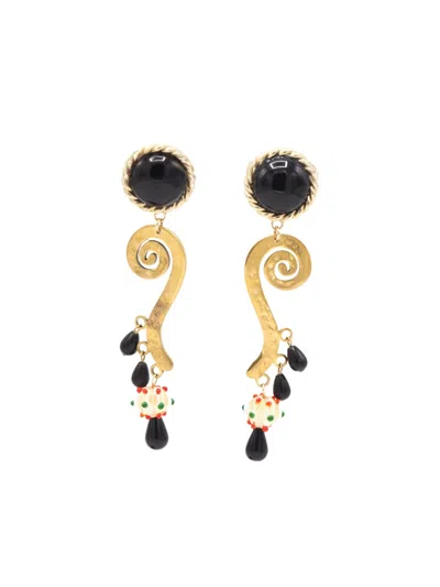 Sita Nevado Women's Gold / Black Black Widow Earrings In Multi