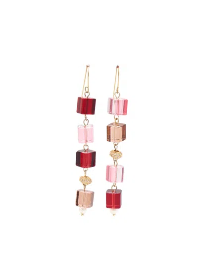 Sita Nevado Women's Gold / Red Twins Earrings - Red In Multi