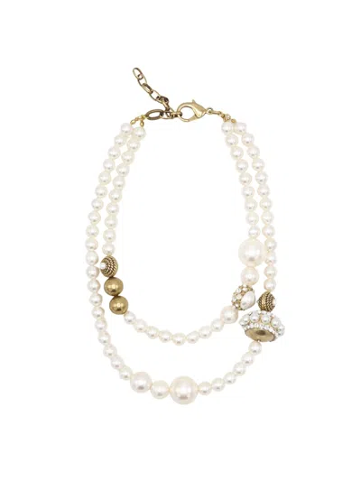 Sita Nevado Women's Gold / White Ufo In Orbit Necklace - Gold In Multi