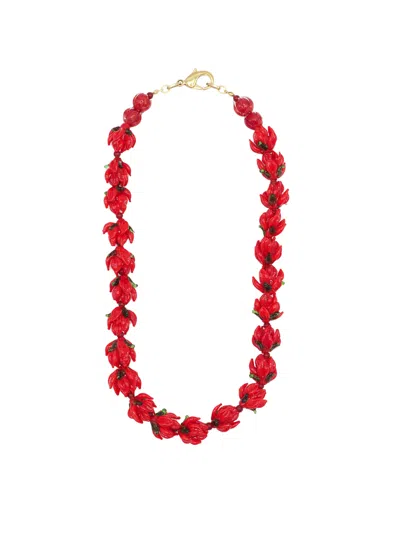 Sita Nevado Women's Hibisco Necklace - Red