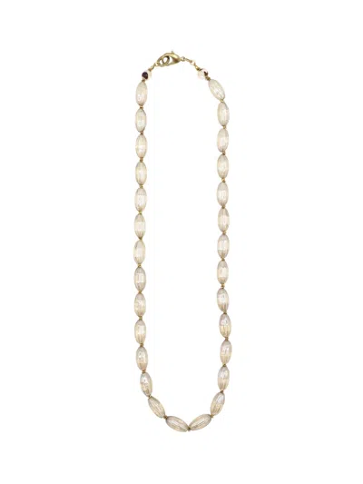 Sita Nevado Women's Neutrals Olivas Necklace - Champagne In White