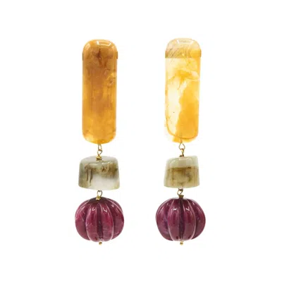 Sita Nevado Women's Pink / Purple Lipstick Earrings - Purple