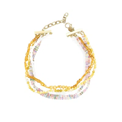 Sita Nevado Women's Pink / Purple Nena Necklace - Yellow And Pink