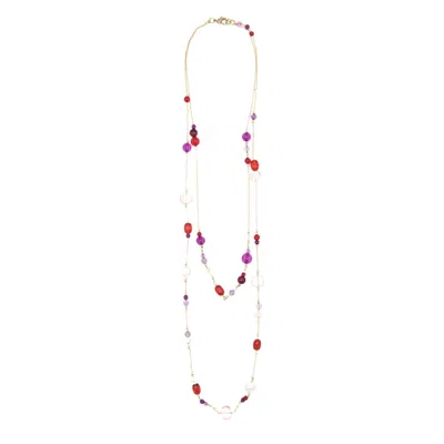 Sita Nevado Women's Pink / Purple Nonna Necklace - Red