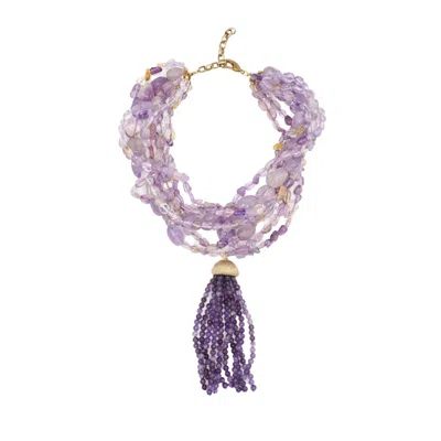 Sita Nevado Women's Pink / Purple Palomita Necklace - Amethyst