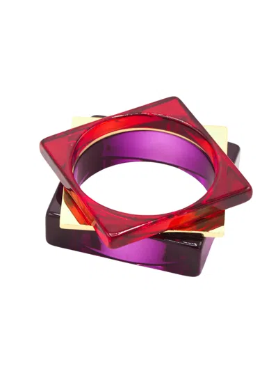 Sita Nevado Women's Pink / Purple Three Squares Bracelets - Purple