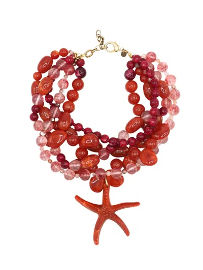 Sita Nevado Women's Starf Necklace - Orange