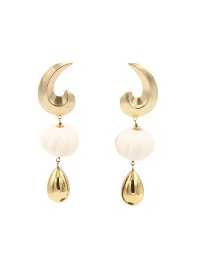 Sita Nevado Women's White Dragon Earrings - Ivory