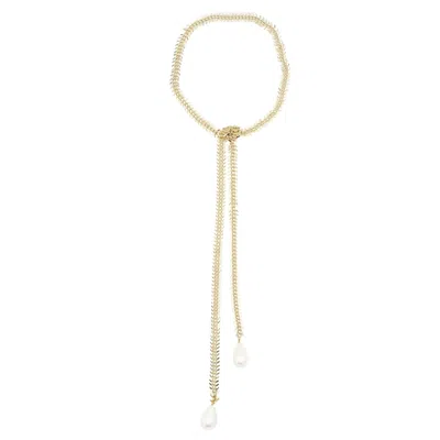 Sita Nevado Women's White / Gold Espiga Necklace - White In Multi