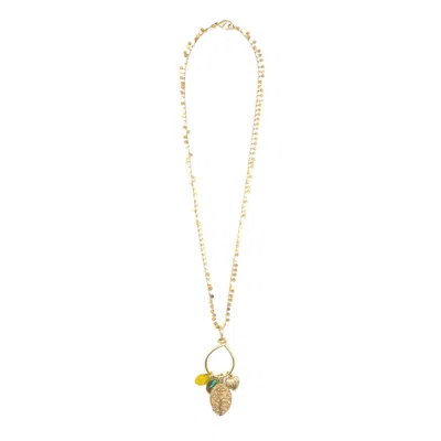 Sita Nevado Women's Yellow / Orange / Gold Nusi Necklace - Yellow In Multi