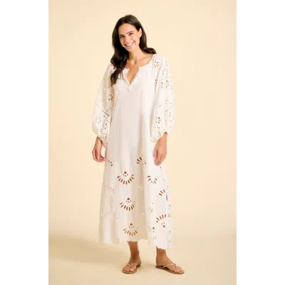 Sitano Donna Eyelet Maxi Dress In White