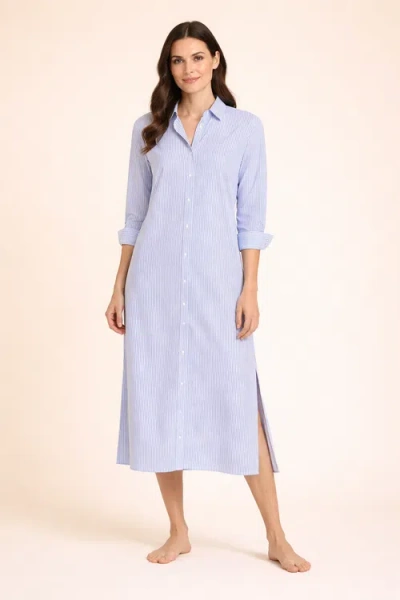 Sitano Lido Midi Ciao Shirt Dress In Blue