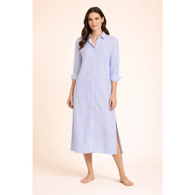 Sitano Lido Midi Ciao Shirt Dress Cover-up In Blue