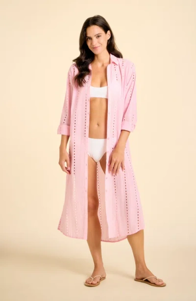 Sitano Po Maxi Shirt Dress Cover-up In Pink