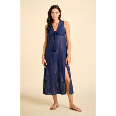 Sitano Sorrento Crochet Cover-up In Blue
