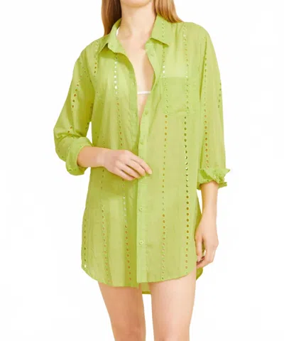 Sitano Women's Shirt Dress In Chartreuse In Green