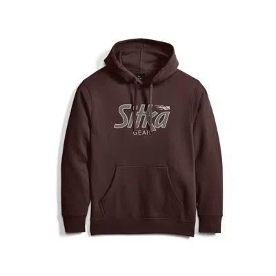 Sitka Men's  90s Script Logo Hoodie In Burgundy