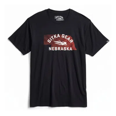 Sitka Men's  Nebraska State Tee In Black