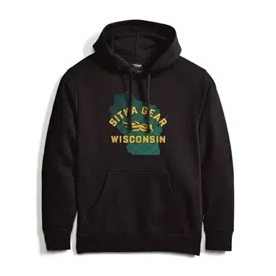 Sitka Men's  Wisconsin State Hoodie In Black